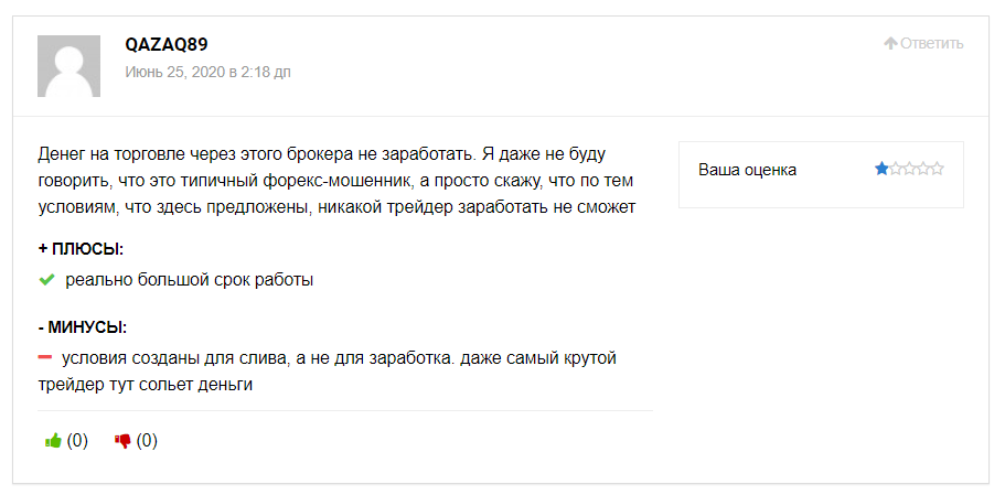 Отзыв клиента: слив депозита 