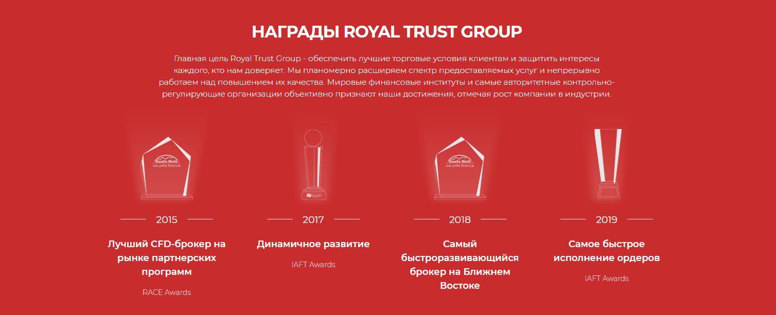 Награды Royal Trust Group