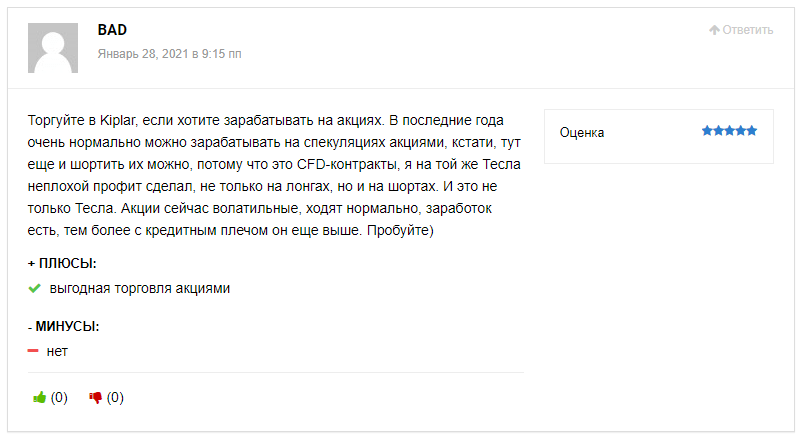 Клиенты о брокере Kiplar