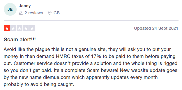 Репутация Diemue.com в Интернете