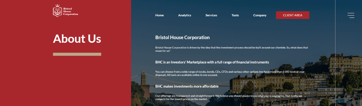 Характеристика Bristol House Corporation