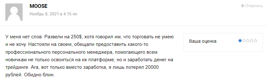 Комментарий пользователя