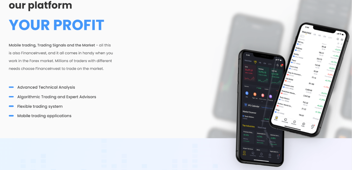 Торговая платформа FinanceInvest