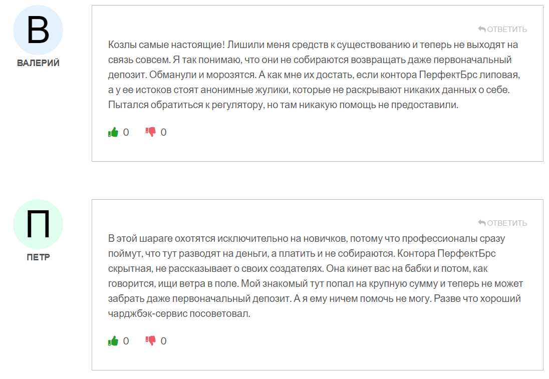 Отзывы клиентов о PerfectBrs