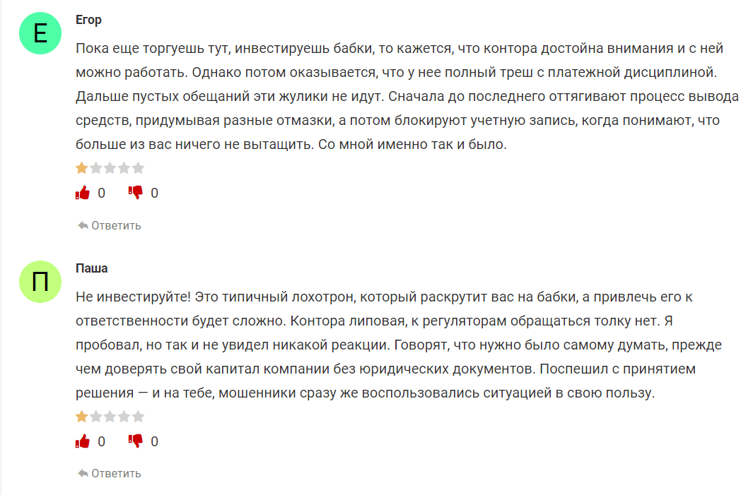 Отзывы пользователей